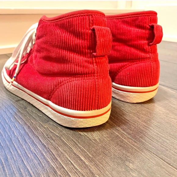 Rare Original Vintage Adidas Red Corduroy High Top - Picture 4 of 7